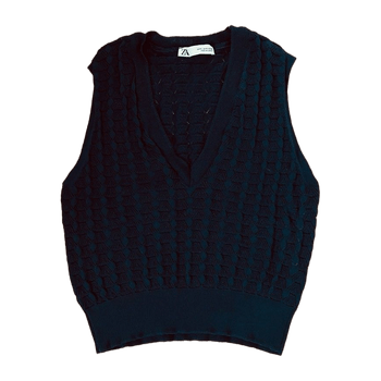 Zara Petrol Blue Knitted Vest