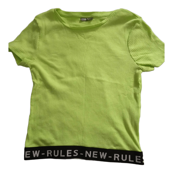Neon green ribbed top