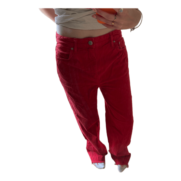 Røde wide leg jeans