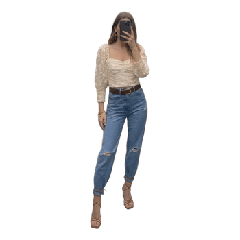 Cream lace crop top from H&M in size XS