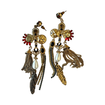 gold tone dangle earrings