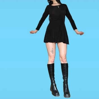 Vintage Black long sleeve mini dress