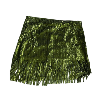 Green sequin skirt