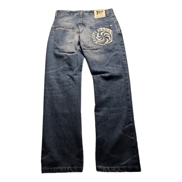 RARE 2000s Japanese brand "Banana Eleven" whiskered denim jeans