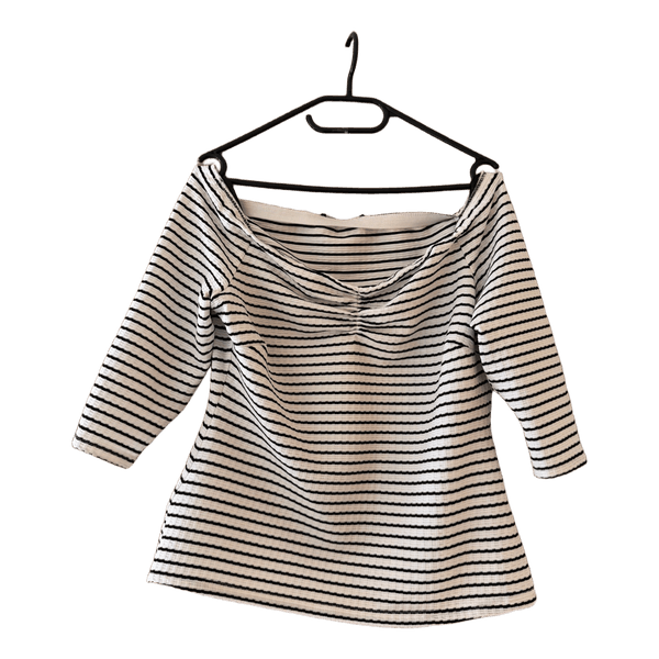 Striped off-shoulder top