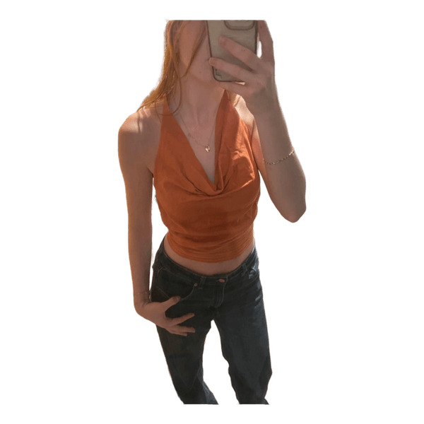 Orange halter top