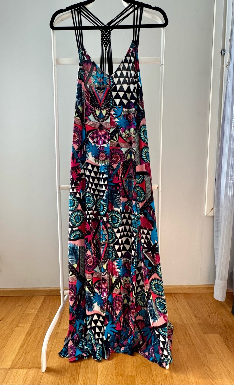 Multicolor patterned maxi dress