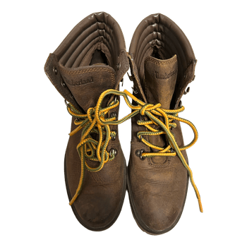 Brown leather Timberland boots