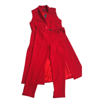 Red long waistcoat set