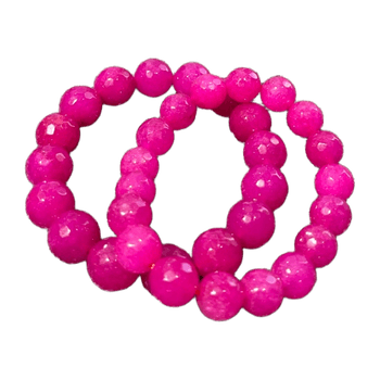 JALKOKIVIEN -Pink beaded bracelets, 2 pcs / pink agate