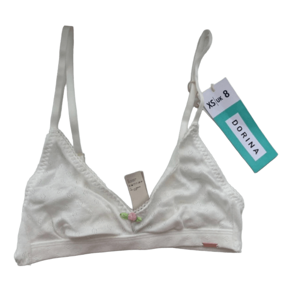 White bralette with flower