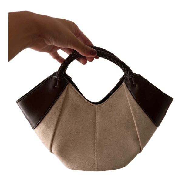 Beige og brun håndtaske