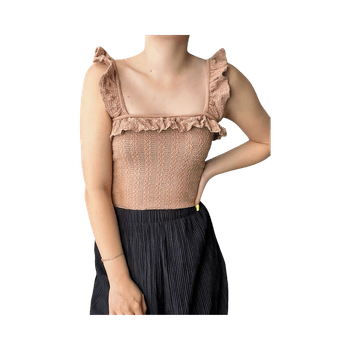 Zara knitted ruffled crop top