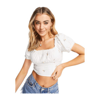 Frill Detail Bardot Top