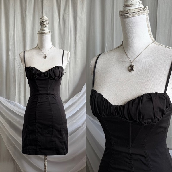 Black corset mini dress zara