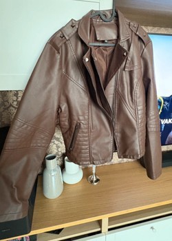 Brown faux leather jacket