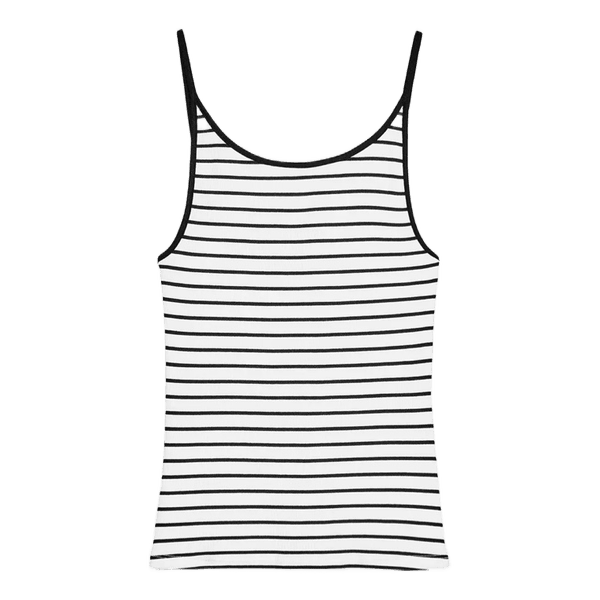 Stribet ribstrikket top