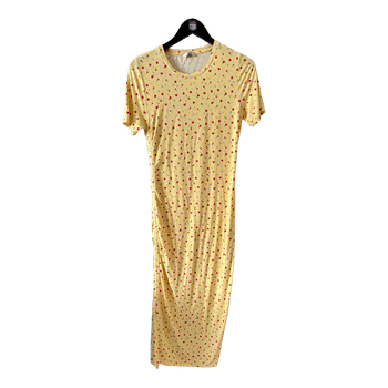 Yellow floral midi dress