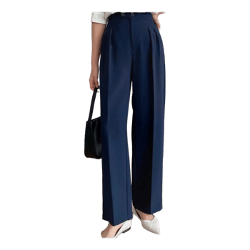 Navy wide leg trousers