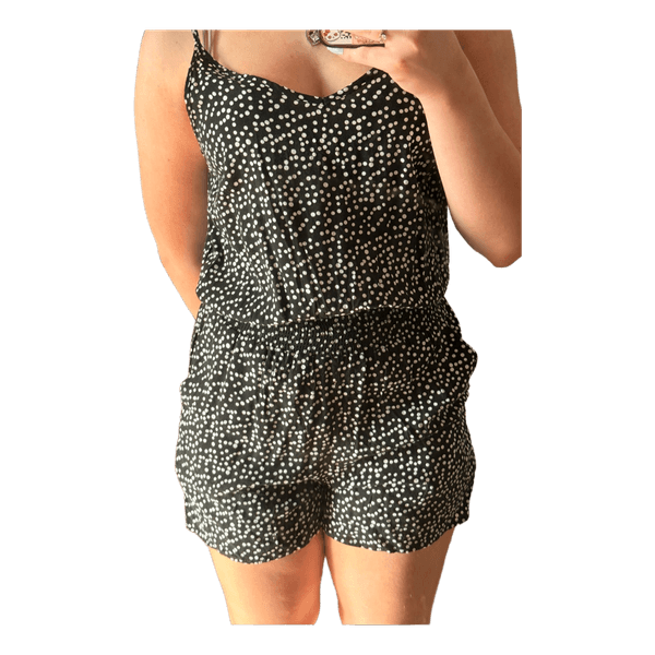 Black polka dot playsuit
