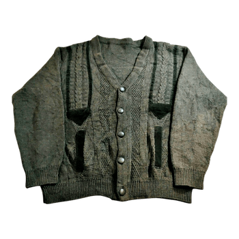 Vintage neuletakki - Forest Green - Grandpa sweater - L / Retro