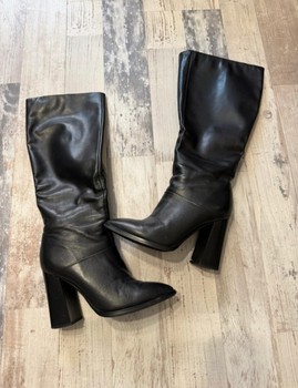 Black leather boots