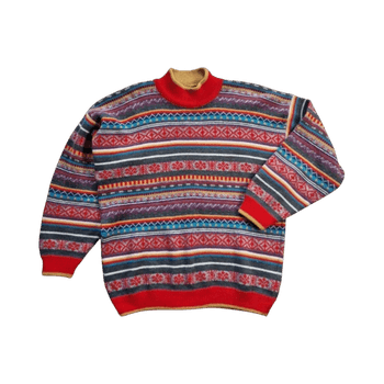 Vintage Ragazzi Italy Knit Sweater – Made in Italy (Loud Print) Size M 