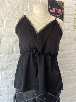 Black lace camisole top