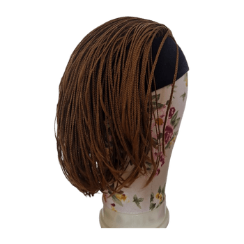 Y2k vintage Braided light brown wig with headband