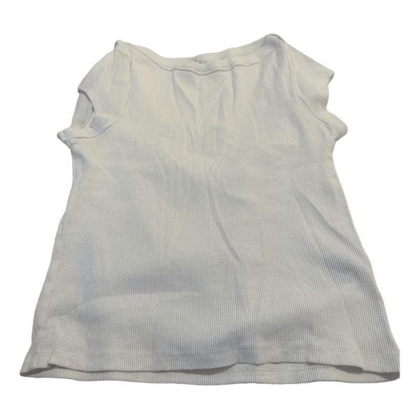Hvid ribbet t-shirt