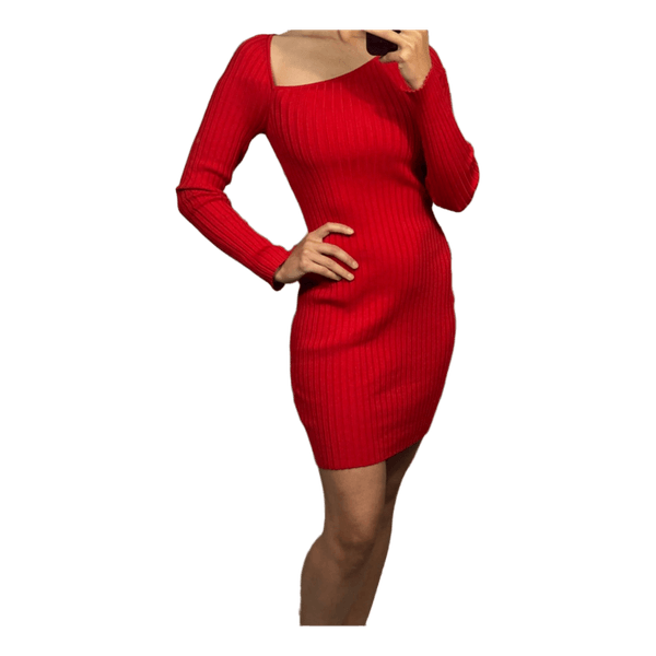 Raudona megzta H&M suknelė