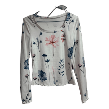 Floral long-sleeve blouse