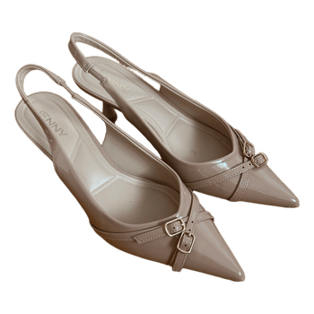 Beige slingback catheels