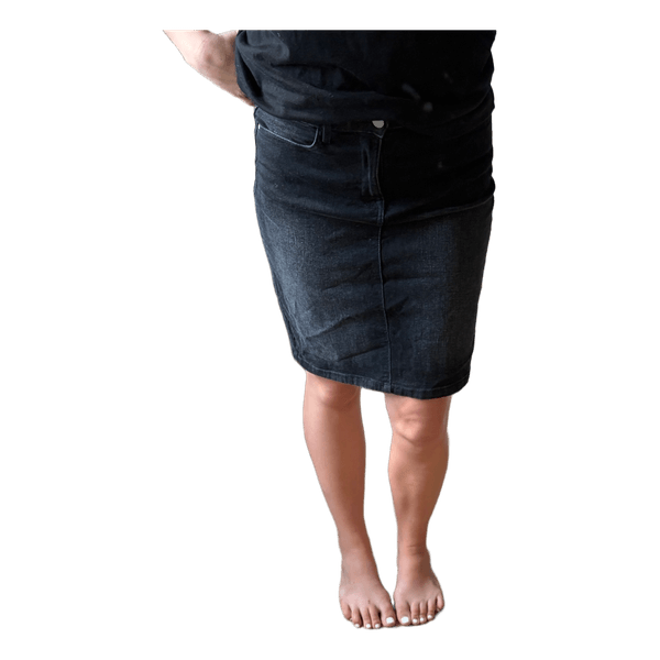 Sort denimnederdel