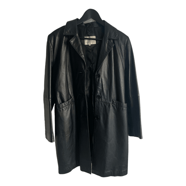 Black leather coat