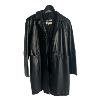 Black leather coat