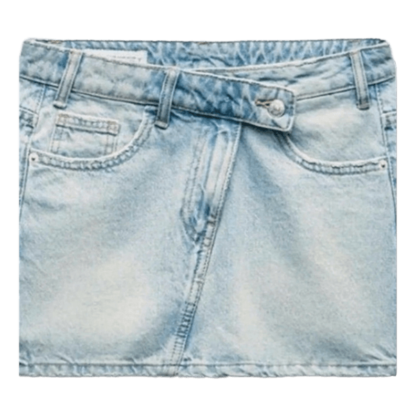 Blå denim mininederdel