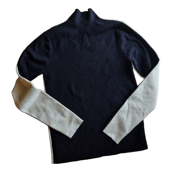 Colorblock mock neck sweater