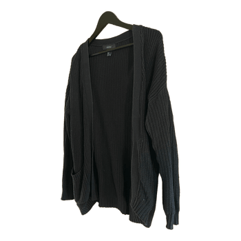 Black ribbed knit cardigan