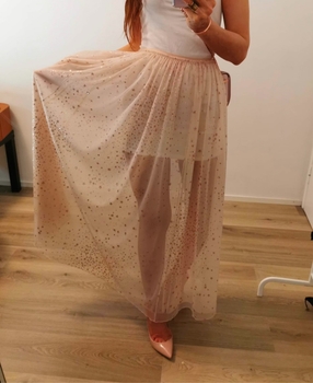 Victoria’s Secrer sheer rose gold/ champagne maxi skirt