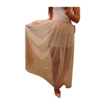 Victoria’s Secrer sheer rose gold/ champagne maxi skirt