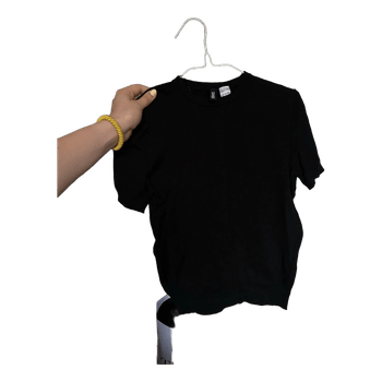 Black sweater material short sleeve