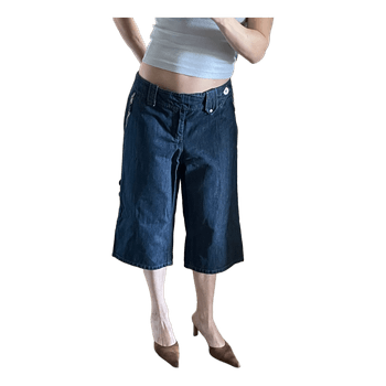 Blue denim culottes