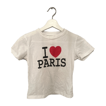 White graphic mini t-shirt with Paris print