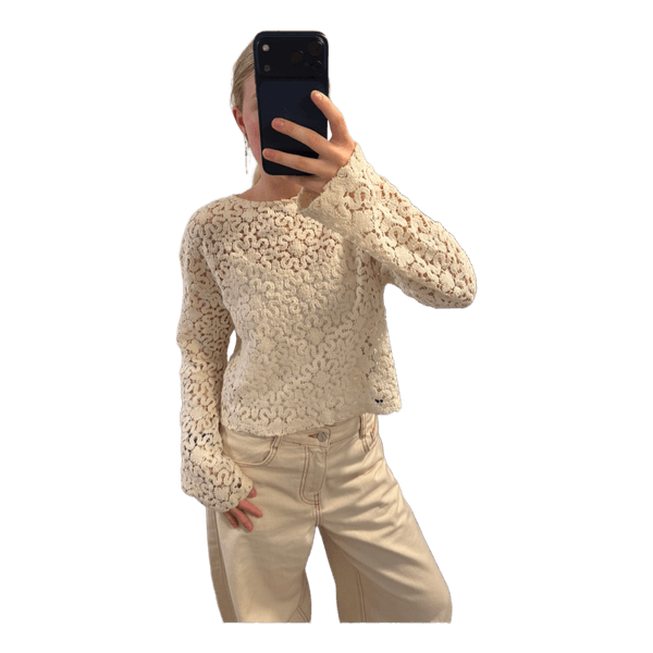 Beige blonde lace top