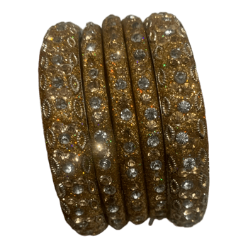 Gold tone crystal bangles