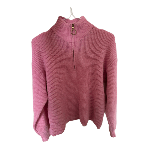 Pigalle pink ribknit sweater
