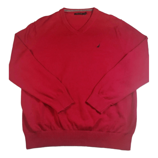 Nautica Miesten Puuvillaneule - Punainen - M/L