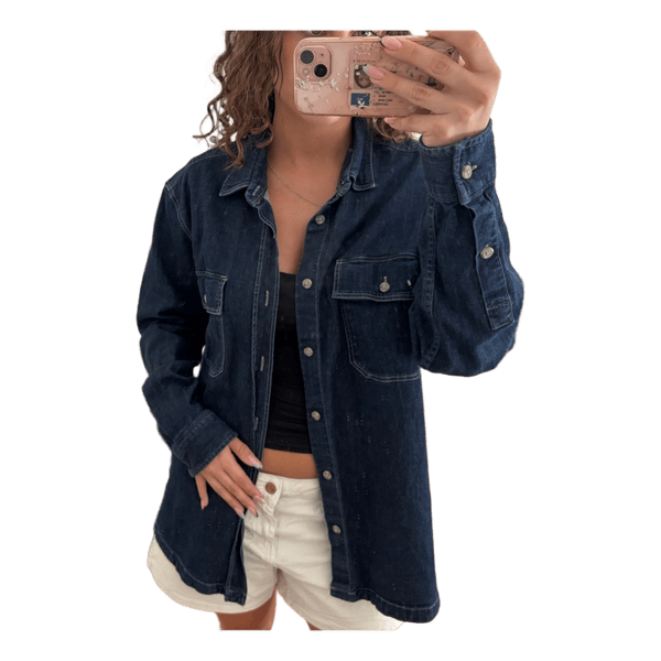 Mørkeblå Boss denimskjorte