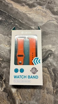 Orange silicone watch band